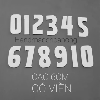 Bộ chữ số giấy xốp trang trí mầm non sinh nhật - Chữ số 0-10 cao 5-10cm giá chỉ 10900đ 8