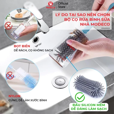 Bộ Cọ Rửa Bình Sữa 6in1 Silicon An Toàn Tiện Lợi Cho Bé Du Lịch Modeco Giá Tốt 3 Bộ Cọ Rửa Bình Sữa 6in1 Silicon An Toàn Tiện Lợi Cho Bé Du Lịch Modeco Giá Tốt 3