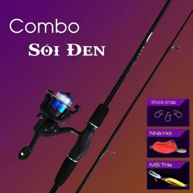 Bộ Combo Cần Câu Lure Sói Đen Máy Đứng YF 200 Kèm Phụ Kiện - Giá Rẻ 39650đ 11