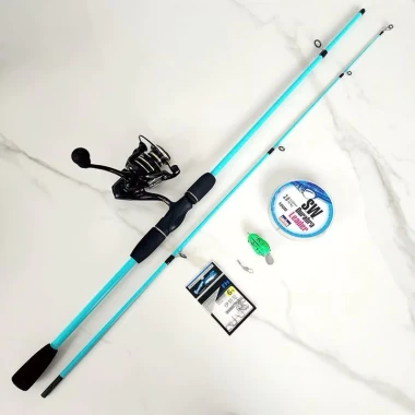 Bộ Combo Cần Câu Lure Sói Xanh + Máy Deukio AC2000 Giá Rẻ Chỉ 59999Đ 2
