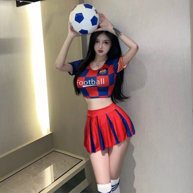 Bộ cosplay cổ vũ bóng đá gợi cảm 6.954 - Giá ưu đãi 130k, thoáng mát, phù hợp fan