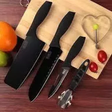 Bộ Dao 5 Món JAPAN ASAKH Thép Không Gỉ Đen Nhám Cao Cấp - Giá Chỉ 19k (Tiết Kiệm 3800) 6 Bộ Dao 5 Món JAPAN ASAKH Thép Không Gỉ Đen Nhám Cao Cấp - Giá Chỉ 19k (Tiết Kiệm 3800) 6