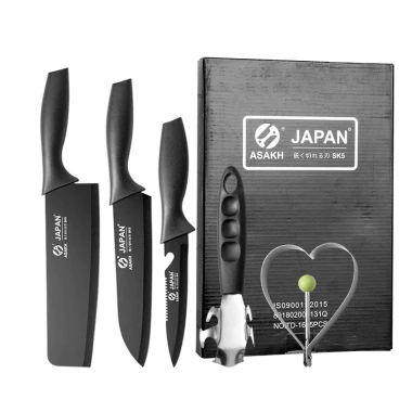Bộ Dao 5 Món JAPAN ASAKH Thép Không Gỉ Đen Nhám Cao Cấp - Giá Chỉ 19k (Tiết Kiệm 3800) 7 Bộ Dao 5 Món JAPAN ASAKH Thép Không Gỉ Đen Nhám Cao Cấp - Giá Chỉ 19k (Tiết Kiệm 3800) 7