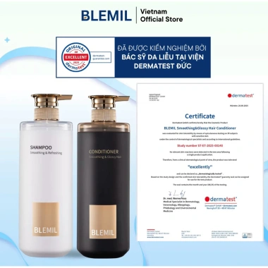 Bộ Dầu Gội & Xả Blemil Phục Hồi 750ml x2 - Suôn Mượt, Hương Nước Hoa Sang Trọng, Giá 600k