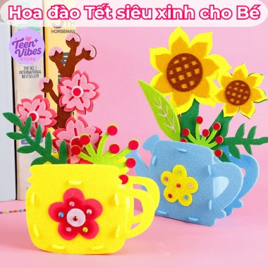 Bộ DIY Hoa Đào – Hoa Mai Trang Trí Tết kèm Đèn LED, tự lắp, phù hợp lớp học, nhà, giảm 15% 3