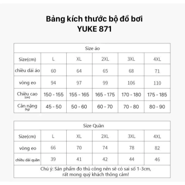 Bộ đồ bơi nam Ngắn Tay, Quần áo bơi Dáng Ôm YUKE-871 - Nhập khẩu chính hãng, Đã kiểm tra chất lượng