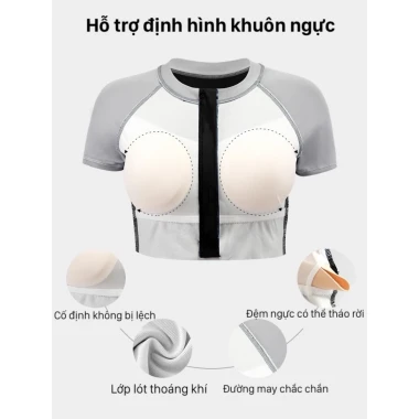 Bộ đồ bơi nữ 2 mảnh YUKE-8038 - Kín đáo, co giãn 4 chiều, khô nhanh giá chỉ 329k 5