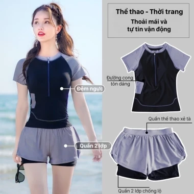 Bộ đồ bơi nữ 2 mảnh YUKE-8038 - Kín đáo, co giãn 4 chiều, khô nhanh giá chỉ 329k 10