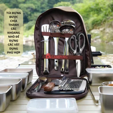Bộ Dụng Cụ Nấu Ăn Camping 8 Món Tiện Lợi - Giá Cắm Trại Dã Ngoại Chỉ 316k 6