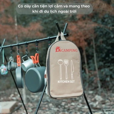 Bộ Dụng Cụ Nấu Ăn Camping 8 Món Tiện Lợi - Giá Cắm Trại Dã Ngoại Chỉ 316k 10