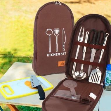 Bộ Dụng Cụ Nấu Ăn Camping 8 Món Tiện Lợi - Giá Cắm Trại Dã Ngoại Chỉ 316k 12