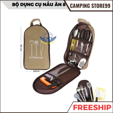 Bộ Dụng Cụ Nấu Ăn Camping 8 Món Túi Đựng - Giảm 91k, Giá Chỉ 316k 2
