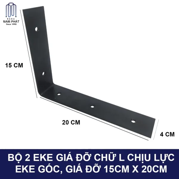 Hình ảnh sản phẩm Bộ eke sắt giá đỡ kệ thanh chữ L vuông góc chịu lực e ke bắt tường 15 x 10 cm 15cm 25 10cm 20cm 25cm nội thất DIY