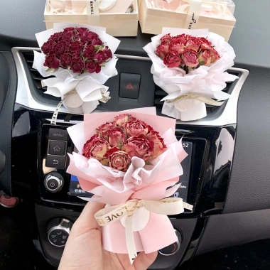 Bó Hoa Hồng Khô Hương Thơm - Treo Lỗ Thông Gió Xe Hơi, Quà Valentine, 120.127₫