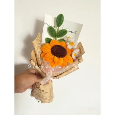 Bó hoa hướng dương kẽm nhung Handmade làm sẵn – Giá ưu đãi 59.000 VNĐ, quà tặng độc đáo 5