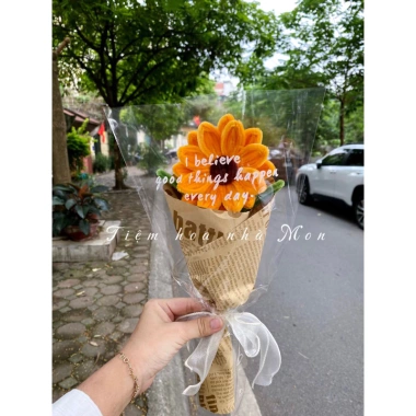 Bó hoa hướng dương kẽm nhung Handmade làm sẵn – Giá ưu đãi 59.000 VNĐ, quà tặng độc đáo 6