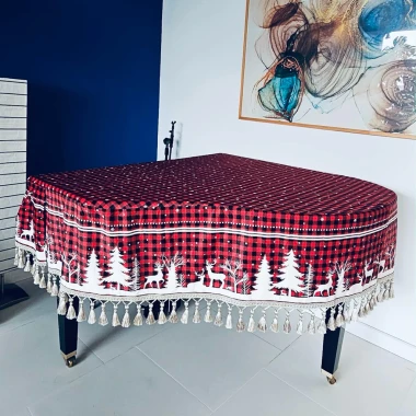 Bộ Khăn Phủ Đàn Grand Piano Họa Tiết Cây Thông Trắng và Tuần Lộc 2,695,000 VND