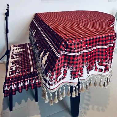 Bộ Khăn Phủ Đàn Grand Piano Họa Tiết Cây Thông Trắng và Tuần Lộc 2,695,000 VND