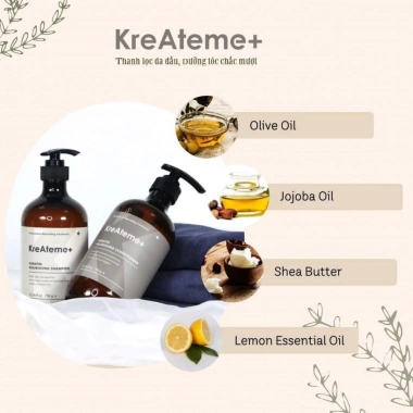 Bộ KreAteme+ Keratin 750ml+100ml Dầu Gội Xả và Dưỡng Tóc Nuôi Dưỡng Tóc Mềm Mượt Giá 263.000 VND