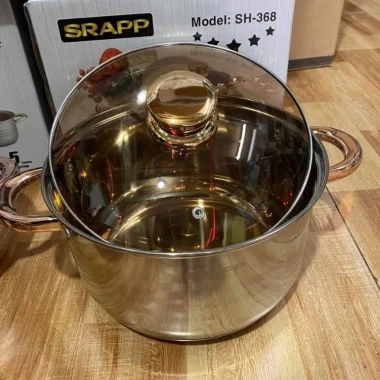Bộ nồi 3 món Inox SRAPP SH-368, bộ nồi bếp từ 5 đáy cao cấp đường kính 16cm-20cm-24cm nấu mọibếp 6 Bộ nồi 3 món Inox SRAPP SH-368, bộ nồi bếp từ 5 đáy cao cấp đường kính 16cm-20cm-24cm nấu mọibếp 6