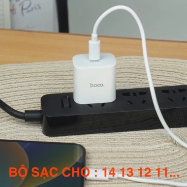 Bộ sạc nhanh 30W Hoco PD30W, hỗ trợ 27W 20W, chống nóng, tương thích iPhone 16-11 - 198.000₫ 6