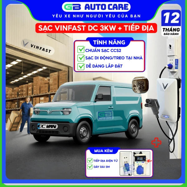 Hướng dẫn lắp đặt và kết nối bộ sạc VINFAST EC VAN VF3 Minio DC 3kW + Tiếp địa điện tử GB AUTO