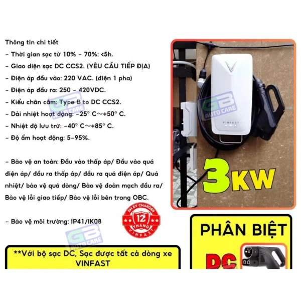 Hướng dẫn lắp đặt và trải nghiệm thực tế bộ sạc VINFAST EC VAN VF3 Minio DC 3kW cho ô tô