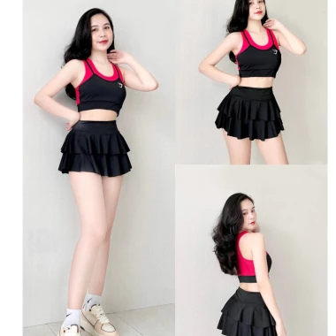 Bộ Tập Gym Nữ Giá Rẻ - Set Váy Đi Biển Nữ Bộ Bơi Giảm Giá Chỉ 120652đ! 2