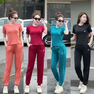 Bộ Tập Gym Yoga Nữ Giá Rẻ - Áo Cộc Quần Dài Thể Thao Aerobic AH-06 Giảm 15% còn 65000đ 2