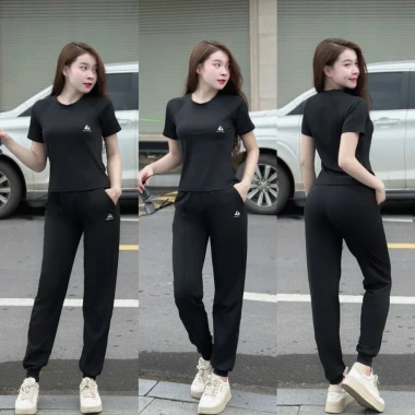 Bộ Tập Gym Yoga Nữ Giá Rẻ - Áo Cộc Quần Dài Thể Thao Aerobic AH-06 Giảm 15% còn 65000đ 5