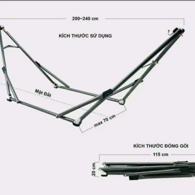 Bộ Võng Xếp Người Lớn Phi 32 Chịu Lực 200kg - Khung Có Túi Đựng - Giảm Giá 349600 VND 17
