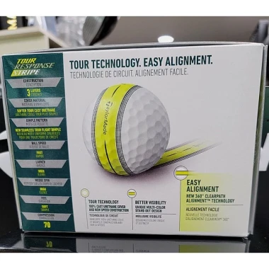 Bóng Golf Taylormade Tour Response Stripe Chính Hãng - Giảm 108k, Hộp 3/6 Bóng, Giá 450k 6