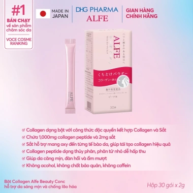 Bột Collagen Alfe Beauty Conc 30 gói 2g - Da sáng mịn, chống lão hóa, chỉ 401.000 3 Bột Collagen Alfe Beauty Conc 30 gói 2g - Da sáng mịn, chống lão hóa, chỉ 401.000 3