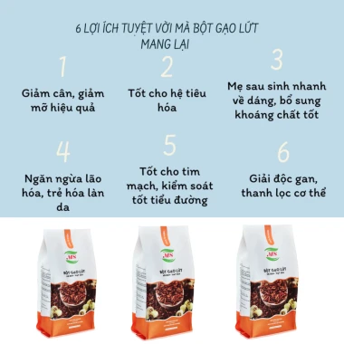 Bột Gạo Lứt Giảm Cân Nguyên Chất, Hạt Sen Mè Đen, Tách Béo, Hỗ Trợ Sữa Bầu - Giá 99k