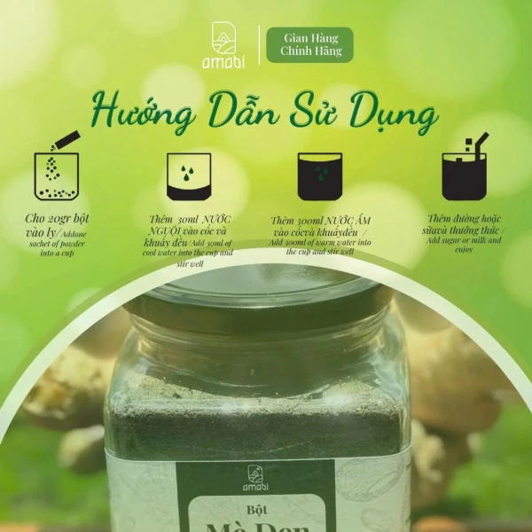 Hình ảnh sản phẩm Bột mè đen đậu đen xanh Lòng Amabi - Thức uống đẹp da, đen tóc, tăng lợi sữa tự nhiên 130k