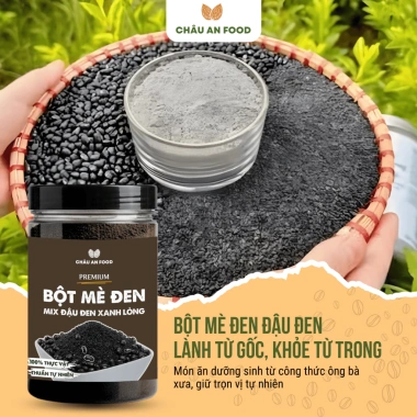 Bột Mè Đen Mix Đậu Đen Xanh Lòng Không Đường CHÂU AN FOOD Không Pha Trộn, Không Chất Bảo Quản Giàu Dinh Dưỡng 500g 3 Bột Mè Đen Mix Đậu Đen Xanh Lòng Không Đường CHÂU AN FOOD Không Pha Trộn, Không Chất Bảo Quản Giàu Dinh Dưỡng 500g 3