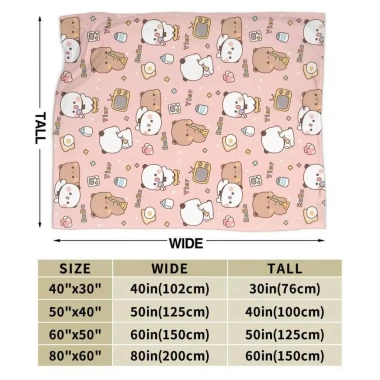 Bubu Dudu Gấu Trúc Gấu Hoạt Hình Chăn Flannel Thu Đông Dễ Thương Nghệ Thuật Đa Năng Nhẹ Ném Chăn Cho Du Lịch 6