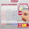 Bút mực gel nắp cài khô nhanh viết êm mực đều, 3 màu mực đen xanh đỏ phù hợp học sinh sinh viên văn phòng