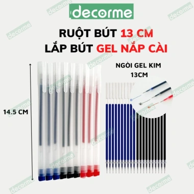 Bút mực gel nắp cài khô nhanh viết êm mực đều, 3 màu mực đen xanh đỏ phù hợp học sinh sinh viên văn phòng