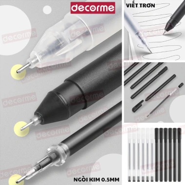 Bút mực gel nắp cài khô nhanh viết êm mực đều, 3 màu mực đen xanh đỏ phù hợp học sinh sinh viên văn phòng 4 Bút mực gel nắp cài khô nhanh viết êm mực đều, 3 màu mực đen xanh đỏ phù hợp học sinh sinh viên văn phòng 4