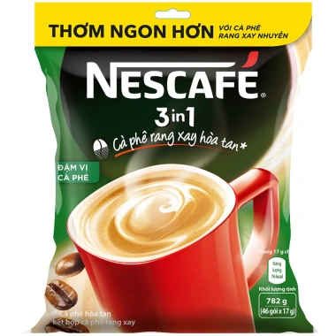 Cà Phê Nescafé 3in1 Rang Xay Đậm Vị - Gói Đỏ 782g (46x17g) Giảm Giá 220k