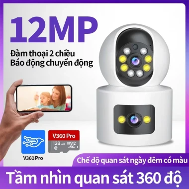 Camera IP Wifi V360Pro Quan Sát 360 Độ - 2 Màn Hình Xem Riêng - Giá Chỉ 198k! Bảo Hành 12 Tháng 2