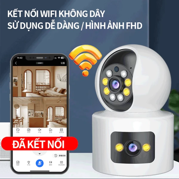 Hình ảnh sản phẩm Camera IP Wifi V360Pro Quan Sát 360 Độ - 2 Màn Hình Xem Riêng - Giá Chỉ 198k! Bảo Hành 12 Tháng