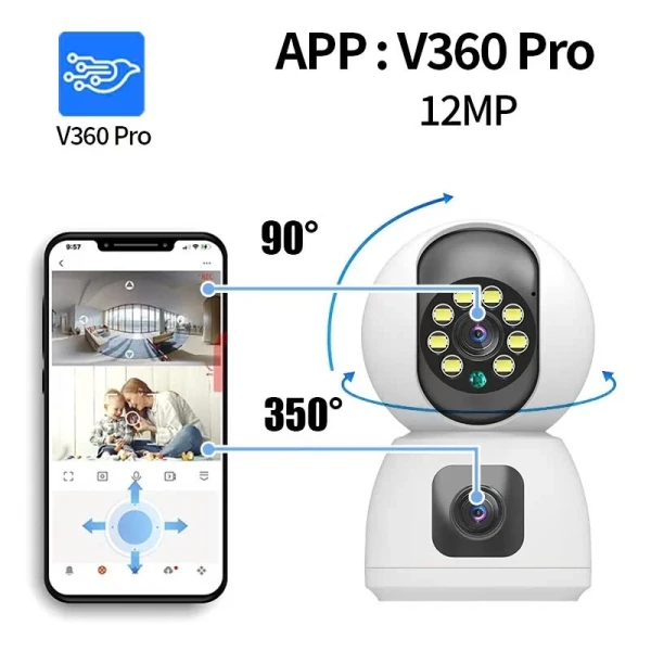 Hình ảnh sản phẩm Camera IP Wifi V360Pro Quan Sát 360 Độ - 2 Màn Hình Xem Riêng - Giá Chỉ 198k! Bảo Hành 12 Tháng