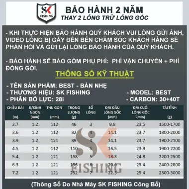 Cần câu đài BEST SK FISHING - Câu tổng hợp siêu nhẹ giá rẻ chỉ 268k 3 Cần câu đài BEST SK FISHING - Câu tổng hợp siêu nhẹ giá rẻ chỉ 268k 3