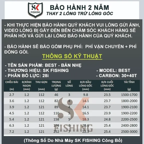 Hình ảnh sản phẩm Cần câu đài BEST SK FISHING - Câu tổng hợp siêu nhẹ giá rẻ chỉ 268k