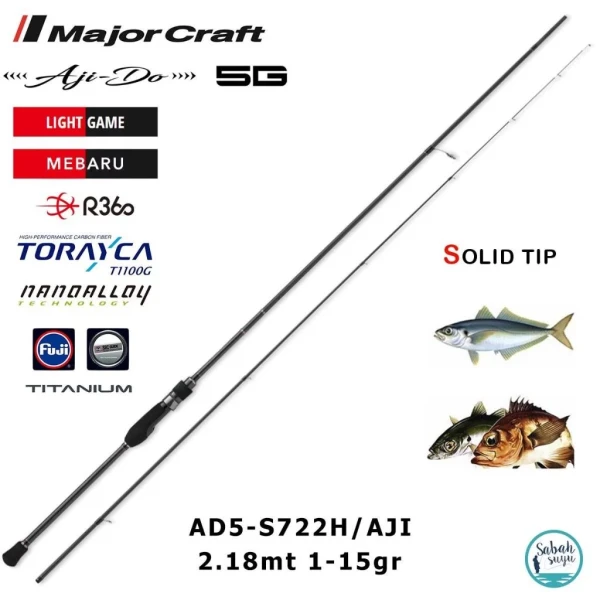 Hình ảnh sản phẩm Cần Câu Lure Aji Do 5G Major Craft - Solid Carbon Siêu Nhạy T1100G Giá Rẻ 4.588.000đ