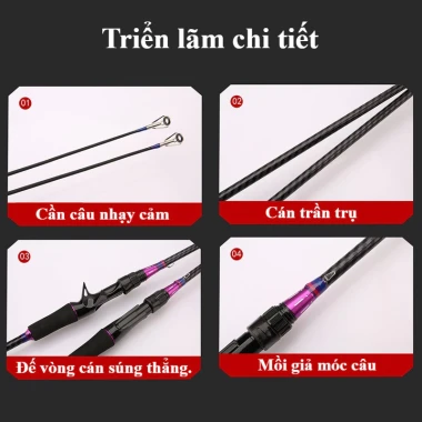 Cần Câu Lure Carbon Siêu Nhạy 1m65/1m8 - Câu Biển & Nước Ngọt Giá Rẻ 98000đ 9 Cần Câu Lure Carbon Siêu Nhạy 1m65/1m8 - Câu Biển & Nước Ngọt Giá Rẻ 98000đ 9