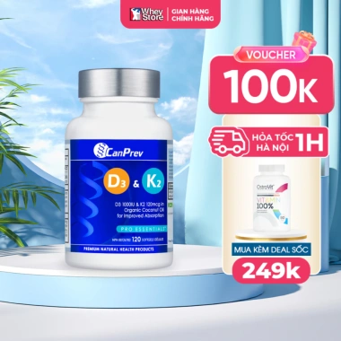 CanPrev Vitamin D3 K2 120 Viên - Da Đẹp, Xương Khỏe, Giảm Căng Thẳng - Giá ưu đãi 662.000 VND CanPrev Vitamin D3 K2 120 Viên - Da Đẹp, Xương Khỏe, Giảm Căng Thẳng - Giá ưu đãi 662.000 VND
