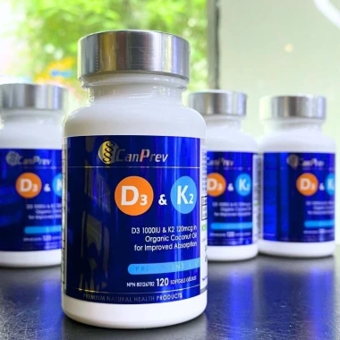 CanPrev Vitamin D3 K2 120 Viên - Da Đẹp, Xương Khỏe, Giảm Căng Thẳng - Giá ưu đãi 662.000 VND